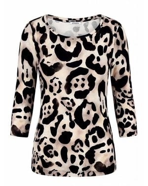 efixelle Rundhals-shirt 3/4-arm - Schwarz
