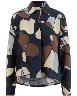 Peter Hahn Bluse V-Ausschnitt - Schwarz