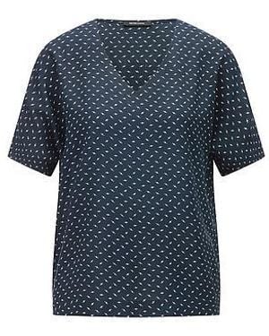 Peter Hahn Blouse V-Hals Van - Blauw