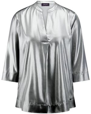 Basler Stehkragen-Bluse, Gr. S - Grau