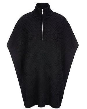 Anna Aura Gebreide Poncho Van - Blauw