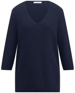 Emilia Lay V-Pullover Mit 3/4-Arm, Gr. M - Blau