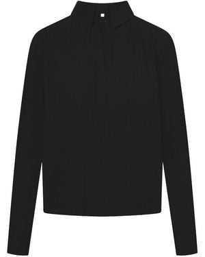 RAFFAELLO ROSSI Shirt offenem kragen - Schwarz