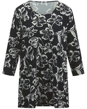 Emilia Lay Rundhals-Shirt Mit 3/4-Arm, Gr. M - Schwarz