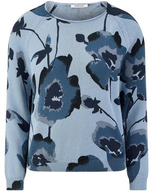 Peter Hahn Rundhals-Pullover - Blau