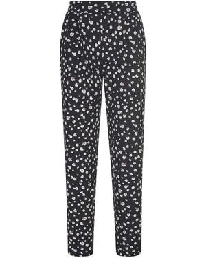 Green Cotton Knöchellange Bundfalten-Hose Karla - Schwarz