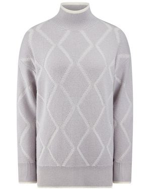 Basler Long-Strickpullover - Grau