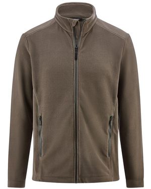 Peter Hahn Fleece-Jacke Stehkragen - Braun