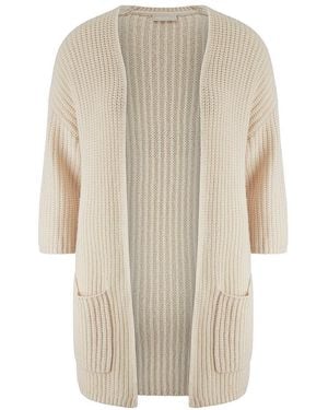 include Strickjacke Mit 3/4-Arm, Gr. S - Weiß