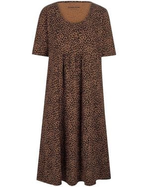 Green Cotton Jersey-Kleid Selma - Braun