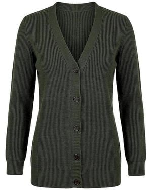 Basler Long-Strickjacke - Grün