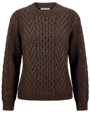 Peter Hahn Rundhals-Pullover - Braun