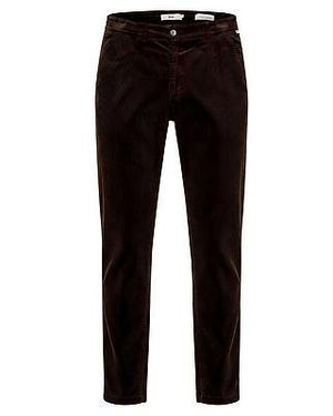 Brax Enkellange Slim Fit-Cordbroek Van - Zwart