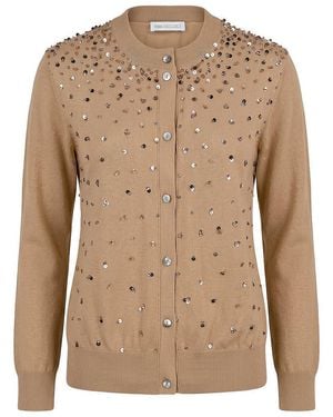 St. Emile Strickjacke Rundhals-Ausschnitt - Braun