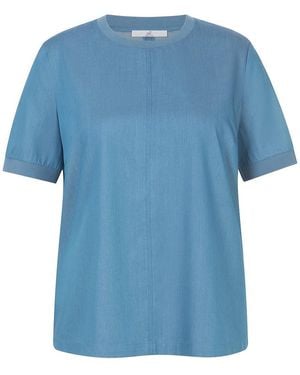 Emilia Lay Bluse Rundhals-Ausschnitt - Blau