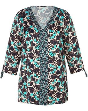 Anna Aura Bluse V-Ausschnitt - Blau