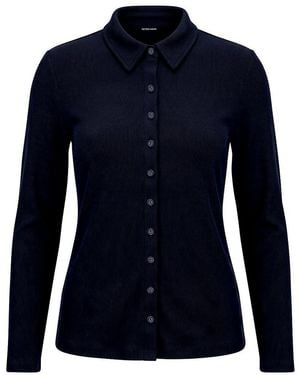 Peter Hahn Polo-Jersey-Bluse - Blau