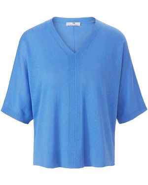 Peter Hahn V-pullover im oversized-style, , gr. 36, baumwolle - Blau