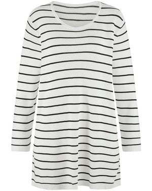 Emilia Lay Rundhals-Pullover 3/4-Arm - Weiß