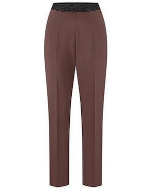 Basler Enkellange Slim Fit-Jersey Broek Van - Bruin