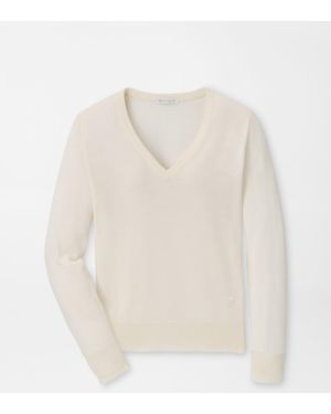 Peter Millar Mirage V-Neck Jumper - White