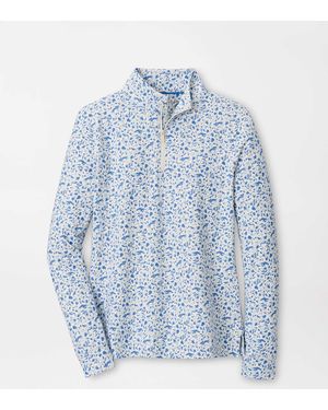 Peter Millar Vino Flora Perth Performance Quarter-Zip - Blue