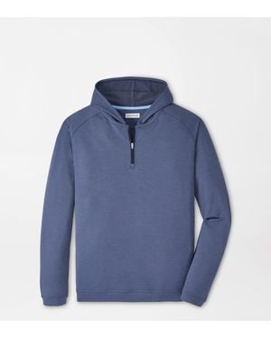 Peter Millar Pine Performance Quarter-Zip Hoodie - Blue