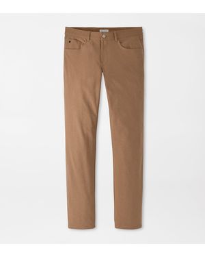 Peter Millar Brevard Performance Flannel Five-Pocket Trouser - Brown