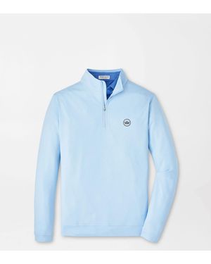 Peter Millar Crown Seal Perth Birdseye Performance Quarter-Zip - Blue