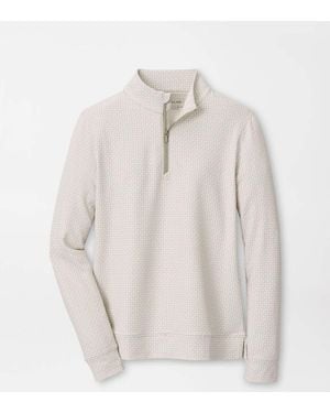 Peter Millar Houndstooth Print Perth Performance Quarter-Zip - White
