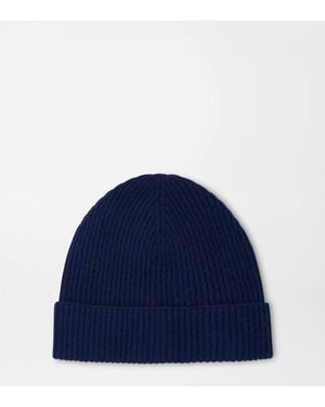 Peter Millar Cashmere Rib Beanie - Blue