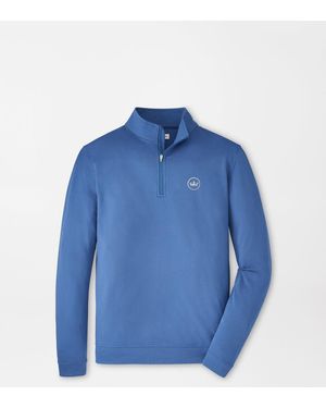 Peter Millar Crown Seal Perth Cross-Hatch Performance Quarter-Zip - Blue