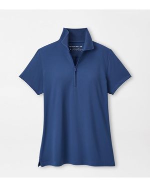 Peter Millar Keswick Zip Neck Short Sleeve Polo - Blue