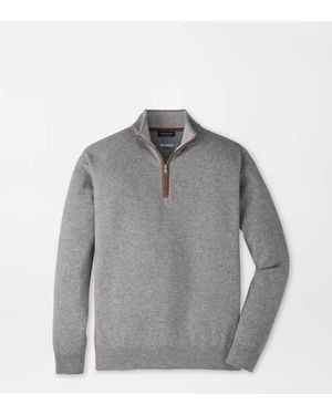 Peter Millar Artisan Crafted Cashmere Flex Quarter-Zip - Grey