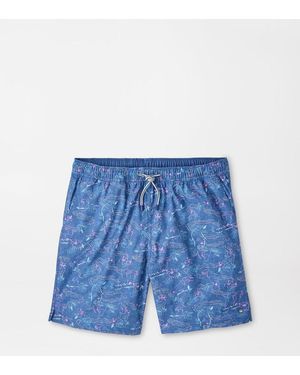 Peter Millar Rainforest Swim Trunk - Blue