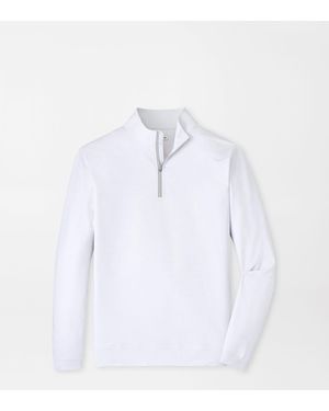 Peter Millar Perth Basketweave Performance Quarter-Zip - White