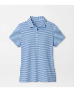 Peter Millar Harbour Stripe Short-Sleeve Jersey Polo - Blue