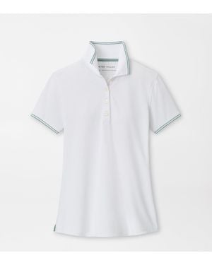 Peter Millar Canterbury Tipped Sport Mesh Short Sleeve Polo - White