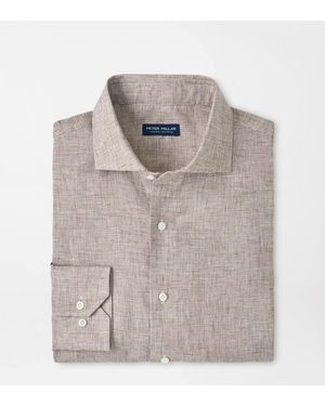Peter Millar Astino Lino Check Shirt - Grey
