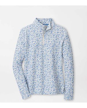 Peter Millar Vino Flora Perth Performance Quarter-Zip - Blue
