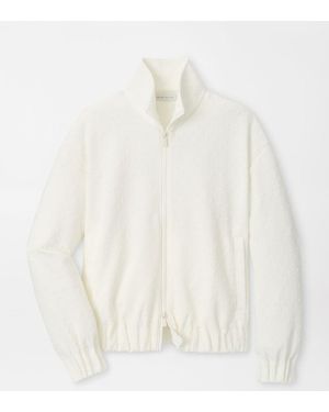 Peter Millar Flora Knit Swiss Dot Jacquard Full-Zip - White