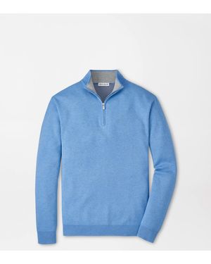 Peter Millar Coolspun Lite Cotton Quarter-Zip Jumper - Blue