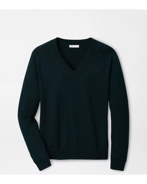 Peter Millar Solarspun Sport Merino V-Neck Jumper - Green