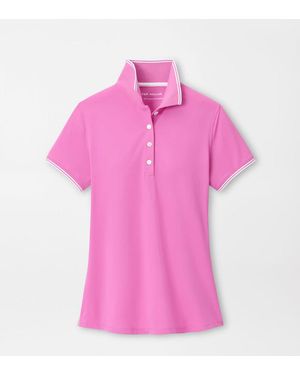 Peter Millar Canterbury Tipped Sport Mesh Short Sleeve Polo - Pink