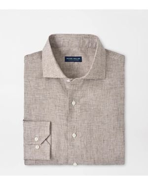 Peter Millar Astino Lino Check Shirt - Grey