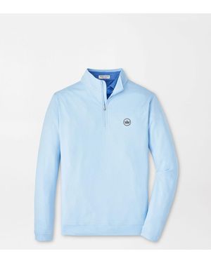 Peter Millar Crown Seal Perth Birdseye Performance Quarter-Zip - Blue