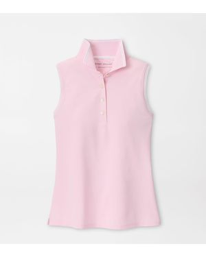 Peter Millar Canterbury Tipped Sport Mesh Sleeveless Polo - Pink