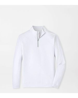 Peter Millar Perth Basketweave Performance Quarter-Zip - White