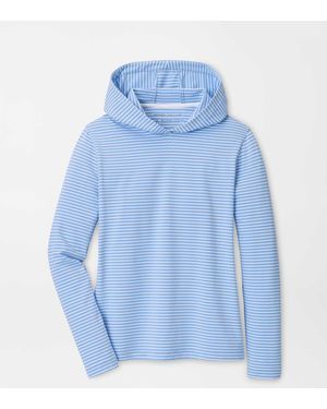 Peter Millar Pine Harbour Stripe Performance Hoodie - Blue