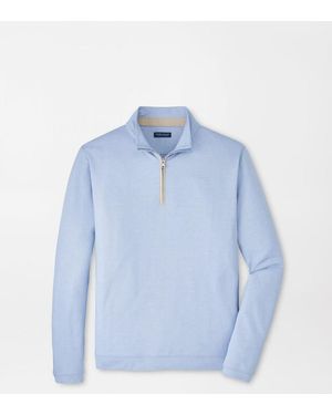 Peter Millar Albatross Cotton-Blend Piqué Quarter-Zip - Blue
